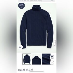 Brooks Brothers BLACK 3-Ply Cashmere Turtleneck Sweater